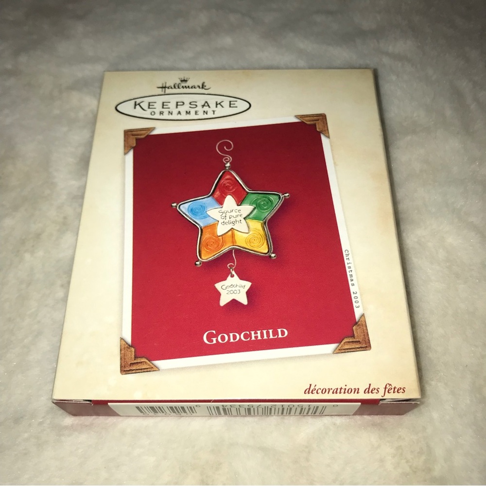 Vintage Hallmark Keepsake Ornament Godchild Glass and Metal - Dated 2003